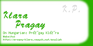 klara pragay business card